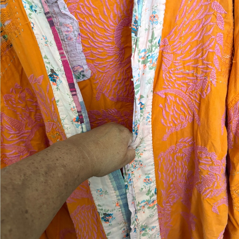 MAGNOLIA PEARL Orange and Pink Patchwork KIMONO worn once!
**must sell. - Picture 6 of 8